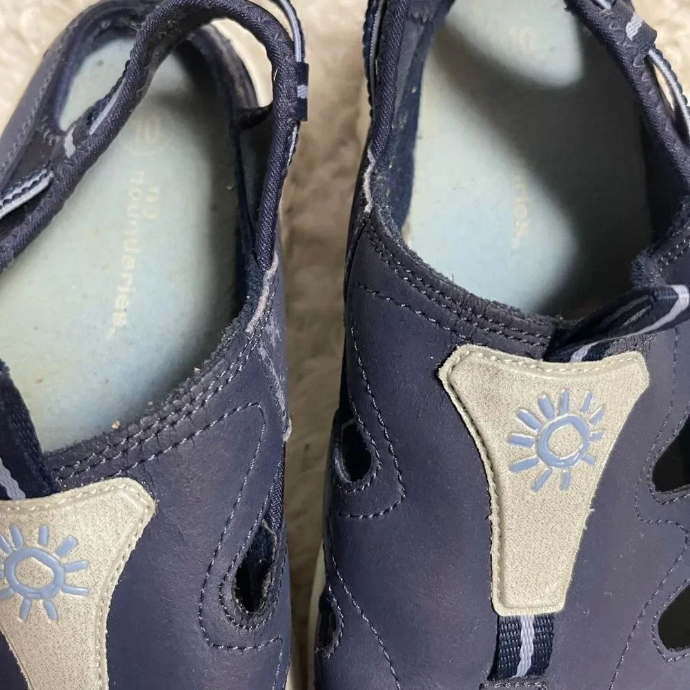 No Boundaries leather Navy Blue tracker sandals size 10 - Picture 9 of 11